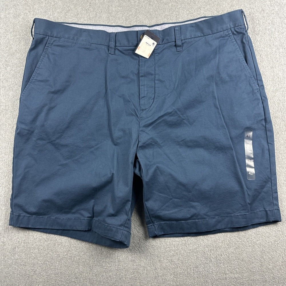 Nautica Shorts Mens‎ 42 Blue Stretch Chino Preppy Classic Nautical 8" NWT